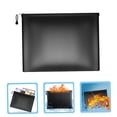 thumbnail image 4 of LULULION Waterproof Fireproof Document Holder Black Money Bag with Zipper for Traveling Organization, 4 of 6