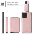 thumbnail image 3 of for Motorola Moto S30 Pro Wallet Case, Minimalist Luxury PU Leather Magnetic Detachable Credit Card Holder, 2 in 1 Zipper ID Cash Slot, Magnetic Closure Kickstand Folio Flip Slim Cover,Pink, 3 of 7