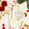 thumbnail image 4 of Aooww Valentine's Day Rose Napkin Ring - Floral Decorative Napkin Holder Set for Romantic Dinner and Holiday Table Setting,White, 4 of 6
