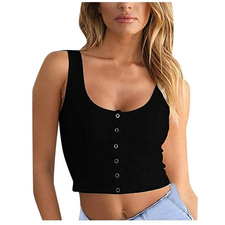 

Eashery Bras for Women Vest Low Impact Tummy Control Underwear Sport Bras Black M