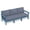 Blue Frame with Grey Cushion, variant on SERWALL Outdoor Patio Sofa Set, 3-Seater HDPE Couch with Thick Cushions , Weather Resistant All-Weather Furniture, Gray Frame with Grey Cushion