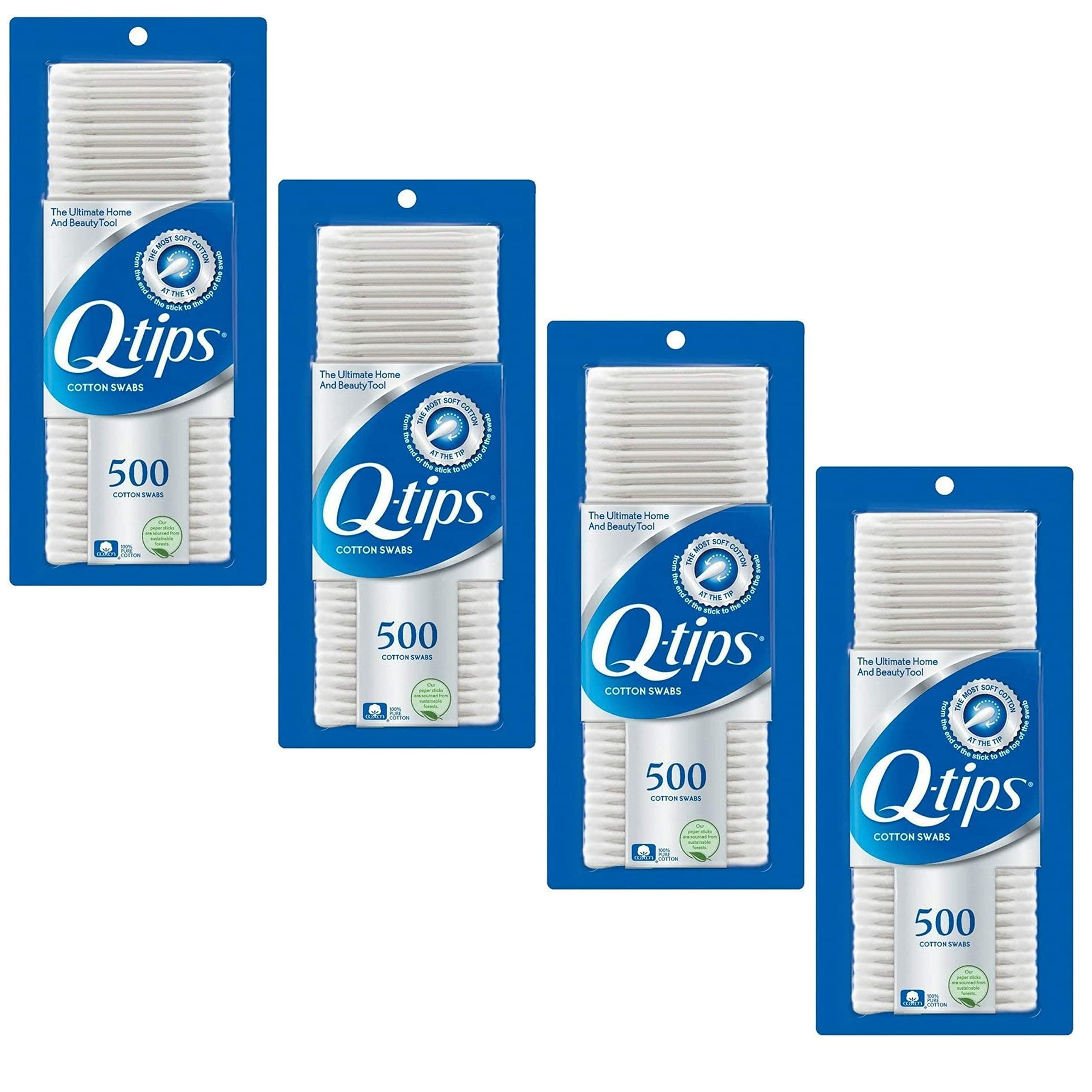 Q-Tips Cotton Swabs 500 Count (Pack of 3)