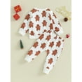 thumbnail image 5 of 0-3Y Toddler Baby Boys Girls Christmas Clothes Sets 6M 12M 18M 24M 3Y 2pcs Long Sleeve Gingerbread Print Sweatshirt Tops Drawstring Pant, 5 of 9