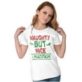 thumbnail image 3 of Funny Christmas Naughty But Nice Men's Graphic T Shirt Tees Brisco Brands X, 3 of 4