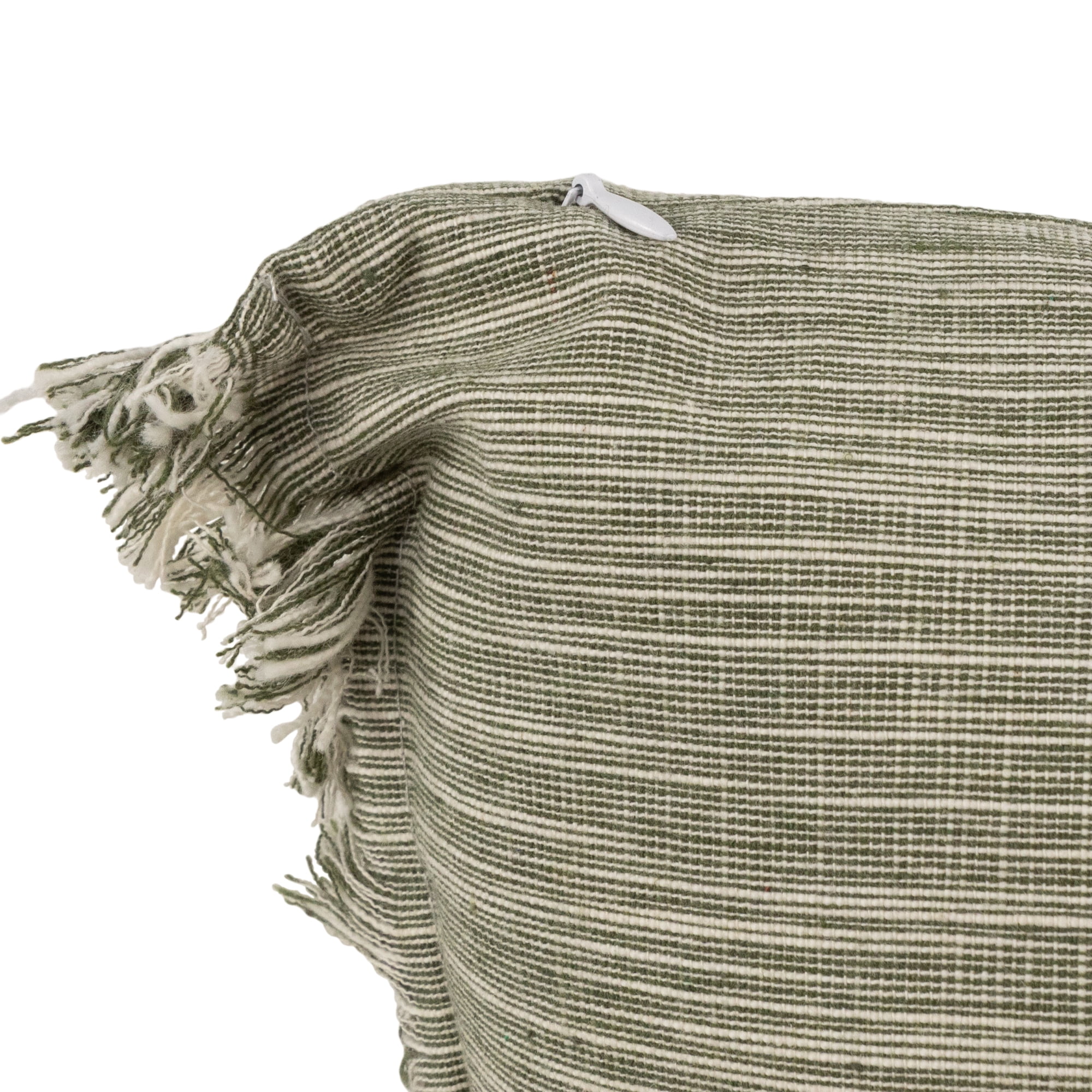 Northlight Square Throw Pillow with Fringe - 15" - Sage Green