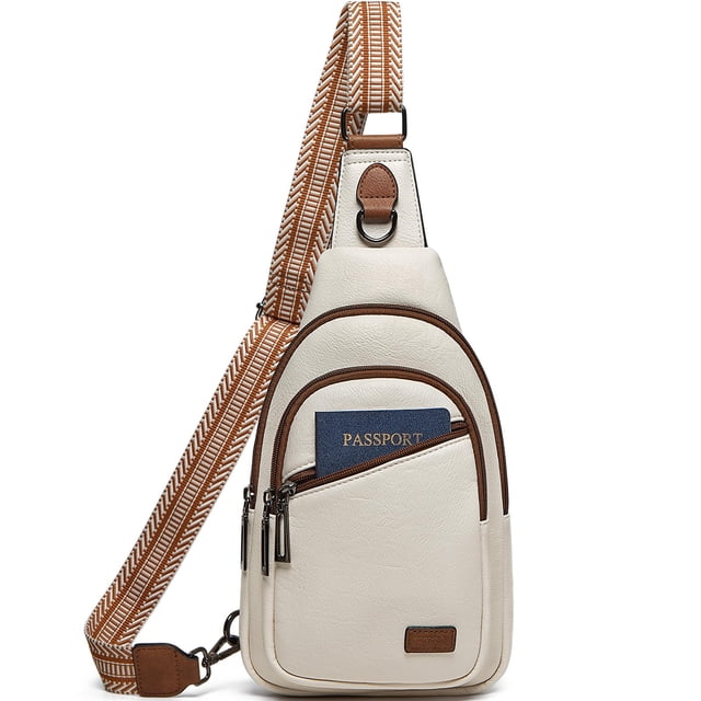 Bandolera TFKGS para mujer, piel, beige y marrón