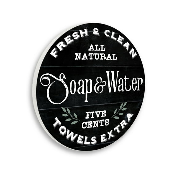Stupell Industries Fresh & Clean Bathroom Sign Vintage Soap and Water,12 x 12,Design By Lil' Rue