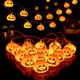 thumbnail image 3 of Cadena de linterna de calabaza de Halloween de 3 m de largo con 30 luces LED de calabazas para decoración interior y exterior de Halloween Adornos de decoraciones de calabaza de ot, 3 of 5