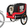 thumbnail image 2 of Large Bike Trailer for Dogs with Anti-bump Suspension, 120LB Capacity Foldable Pet Carrier with Breathable Mesh Windows, for Medium Dogs Cycling, Camping, Black and Red, 2 of 9