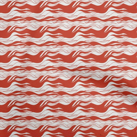 oneOone Silk Tabby Red Fabric Asian Wave Dress Material Fabric Print Fabric By The Yard 42 Inch Wide