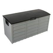 Fithood 75gal 260L Outdoor Garden Plastic Storage Deck Box Chest Tools Cushions Toys Lockable Seat