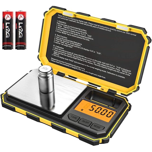 FrostHike (Mise à Niveau) Mini Balance Numérique, Balance de Poche 200g /0.01g, Poids d'Étalonnage 50g, Balance Intelligente Électronique, 6 Unités, Écran LCD Rétroéclairé, Tare, Arrêt Automatique, Acier Inoxydable (Pile Incluse)