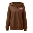 thumbnail image 4 of Women's Sweatshirts Hoodies Long Sleeve Pullover Hoodie Sweatshirt Baggy Hoodies Brown Hoodies Fall Sweatshirt Daily Wear, 4 of 5