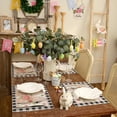 thumbnail image 2 of Easter Placemats 12x18 Inch Buffalo Plaid Bunny Floral Farmhouse Kitchen Dining Spring Table Decoration for Indoor Outdoor Dinner Party Décor GP100-18, 2 of 5