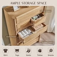 thumbnail image 6 of Aitjunz 54.7" Tall Dresser, Modern 7 Dressers & Chests of Drawers for Bedroom, Natural Wood Dresser w/ Rounded Corner & Handless Design for Living Room, 6 of 7