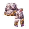 thumbnail image 1 of Fotbe Warm Sunflower Sleeping Cat Conjunto de Pijama de Manga Larga para Mujer con Estampado, Ropa de Dormir de 2 Piezas, Conjunto de Casa Suave y Cómodo con Bolsillos-XX-Large, 1 of 7