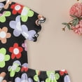 thumbnail image 2 of Toddler Girl 2T 3T 4T 5T Summer Outfits 2Pcs Clothes Floral Print Short Sleeve Tee Casual Knit Shorts Set Kaprioy Girl Summer Outfits, 2 of 6