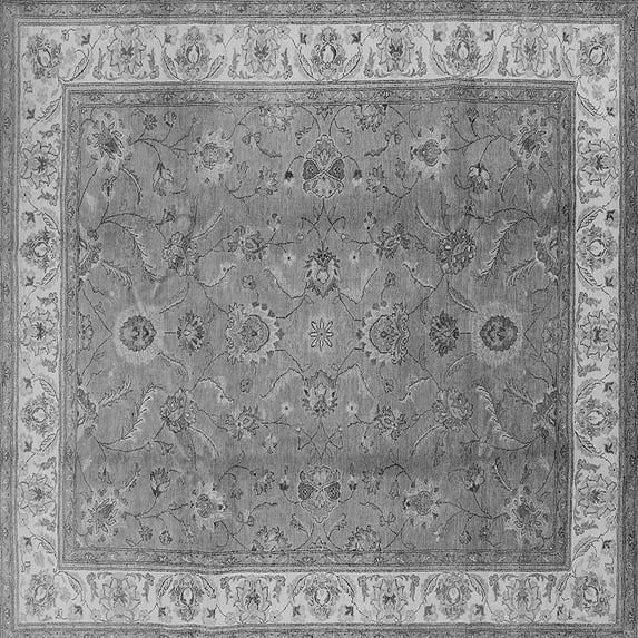 Ahgly Company Indoor Square Oriental Gray Traditional Area Rugs, 5' Square