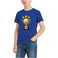 thumbnail image 2 of hengsof Boys' Short Sleeve Soccer T-Shirt Breathable Quick Dry Children's Sports Top Casual Loose Round Neck Shirt for Ages 2-13, 2 of 7