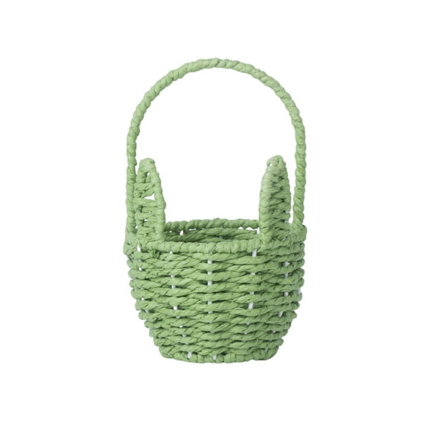 Huevos de Pascua Llenos para Niños Tejidos Conejo Cesta Hierro 21x12.5x8.5cm / 8.27x4.92x3.35In Orejas Largas Tote para Huevos Almacenamiento Cesta de Regalo de Pascua para Niños