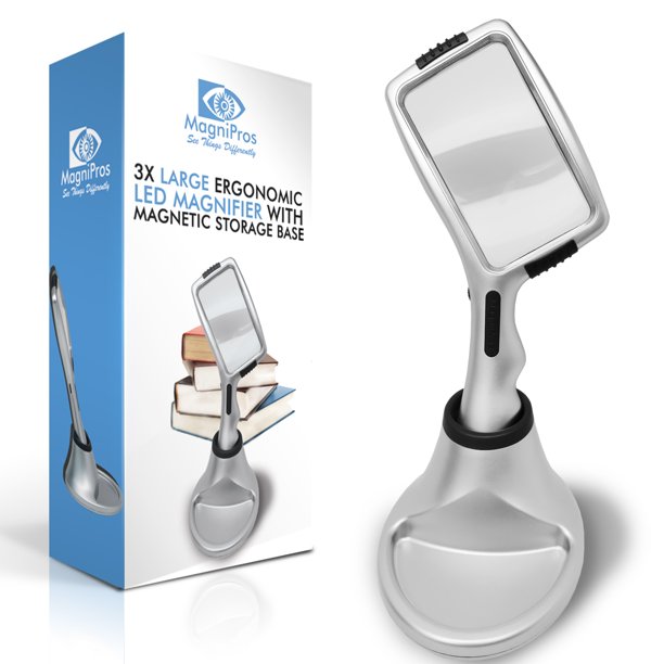 Large 3X Magnifying Glass with 10 Ultra Bright & [Dimmable] LED Lights+