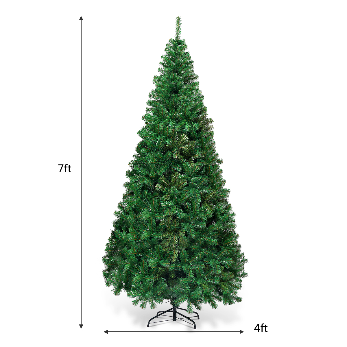 Costway 7Ft Artificial PVC Christmas Tree W/Stand Holiday Season Indoor Outdoor Green