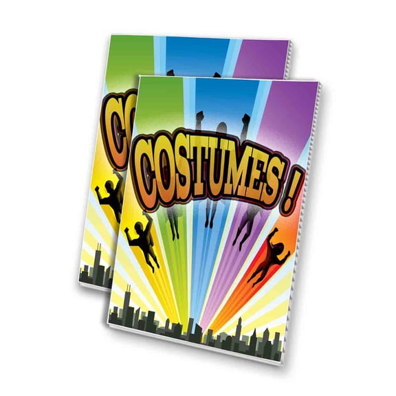 Costumes (24" X 36") 4mm Corrugated Plastic Panel, Graphics Applied To 1 Side (Pk of 2)