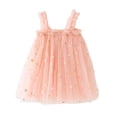 thumbnail image 2 of ITSAME Strap Dress for Girls, Cute Print Sleeveless Sweet Mesh Summer Casual Dresses Pink 4-5T, 2 of 5