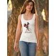 thumbnail image 2 of Spaniel On Penny Farthing Racerback Tank Women -Fab Funky Designs, Female Small, 2 of 4