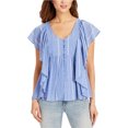 thumbnail image 1 of Blusa con volantes y volantes Vintage America para mujer, azul, grande Vintage America con volantes, 1 of 1