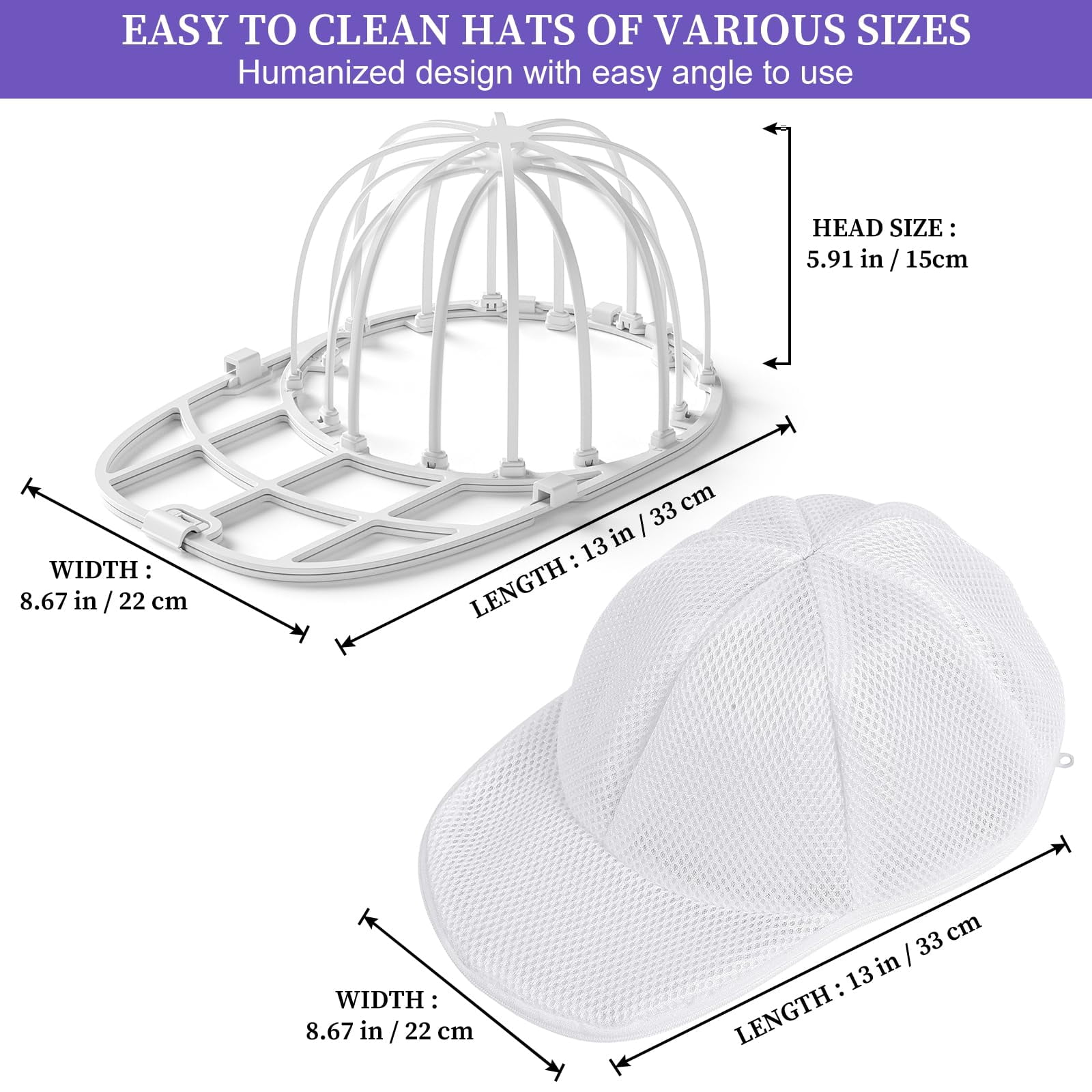 Hat Washer for Washing Machine Hat Washer Cage Hat Cleaner for Baseball Caps Fit for Adult  Baseball Caps