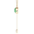 thumbnail image 2 of ANGARA Bezel-Set Round Lab Grown 2.5 Ct Emerald Lariat Style Necklace for Women in 14K Yellow Gold (Size-9mm) | May Birthstone, Anniversary, Jewelry Gift for Women | Lab-Grown Emerald Necklace, 2 of 7