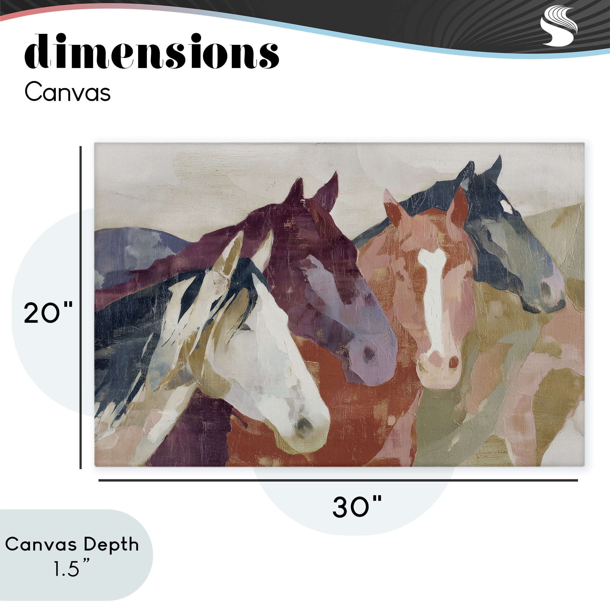 Stupell Industries Calm Horses Abstraction Canvas Wall Art, design by Chromatic Storm Studio