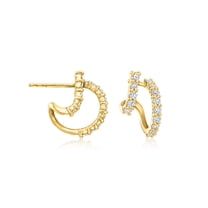 Ross-Simons 0.75 ct. t.w. Lab-Grown Diamond Double-Hoop Earrings in 18kt Gold Over Sterling, Women's, Adult