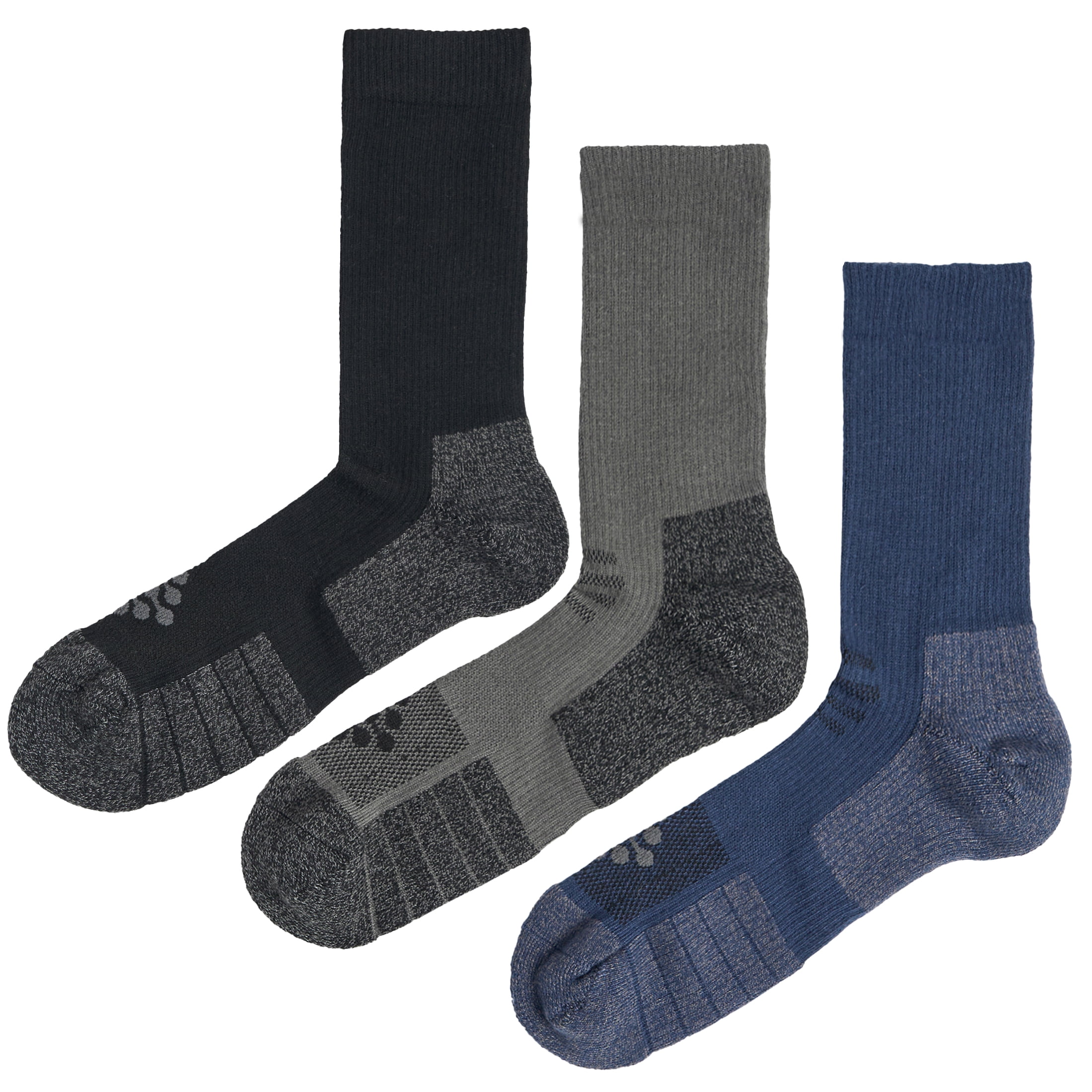 TRUEENERGY Flow High Impact Cushion Crew Sock, Men's Size 10-14.5, 3-pack
