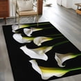 thumbnail image 2 of White Flowers Area Rugs 3x5 ft Elegant Plants Horseshoe Lilies Black Background Washable Rug Non Slip Indoor Carpet Absorbent Floor Mat for Living Room Bedroom Dining Room, 2 of 9
