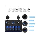 thumbnail image 3 of Car Charger Switch Panel 5 Gear ON-OFF Marine Ignition Toggle Switch Panel with Dual USB Socket Charger LED Voltmeter for Car Boat Marine RV Truck Camper, 3 of 5