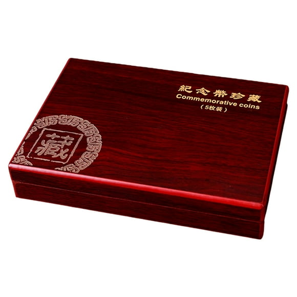 Caja de hecha con 5 piezas de colección de porta monedas de 27 mm