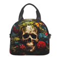 thumbnail image 2 of Goofa Butterfly Flower Plant Skull Pattern Lunch Bag ,Insulated Lunch Box, Small Leakproof Cooler Food Lunch Containers Reusable High Capacity Lunch Tote Bags, 2 of 8