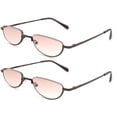 thumbnail image 2 of 2 Pairs Half Rim Moon Shape Metal Frame Spring Hinge Sunreader for Men for Women, Reading Glasses + 1.25, 2 of 3