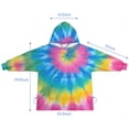 thumbnail image 7 of Rainbow Tie Dye Mandala Pattern Blanket Hoodies for Kids 6-13YR Oversize Wearable Blanket Hoodies for Boys Girls Teens, 7 of 7