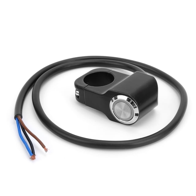 Interrupteur de Guidon de Moto, Étanche Facile à Installer Interrupteur de Guidon avec Verrouillage de Réinitialisation pour 12V Motos Atvs pour Vélos Électriques Utvs Lumière Rouge