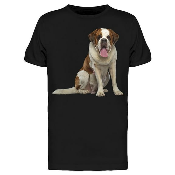 Happy St. Bernard Dog T-Shirt Men -Image by Shutterstock, Male Large