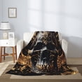 thumbnail image 2 of Sikiie Gold Pattern Black Skull Cozy Flannel Fleece Throw Blanket: Lightweight & Thick for All Seasons - Perfect for Women, Men, & Kids"50"x40", 2 of 6