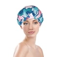 thumbnail image 2 of dancing cat Shower Cap, Reusable Bath Hair Hat for all Hair Lengths Hair Cover with Elastic Band Double Waterproof Layers Bathing Hat, 2 of 5