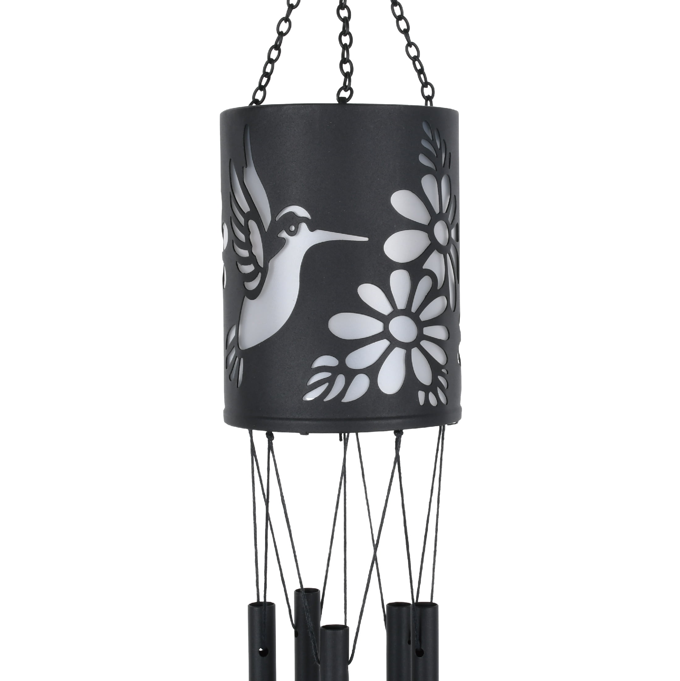 Mainstays Solar-Powered Hummingbird Wind Chime, Black