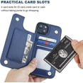 thumbnail image 3 of REQO Compatible with iPhone 15 Plus Wallet Case with Card Holder, PU Leather Kickstand Card Slots Case, Double Magnetic Clasp and Durable Shockproof Cover 6.7 Inch (Blue), 3 of 6