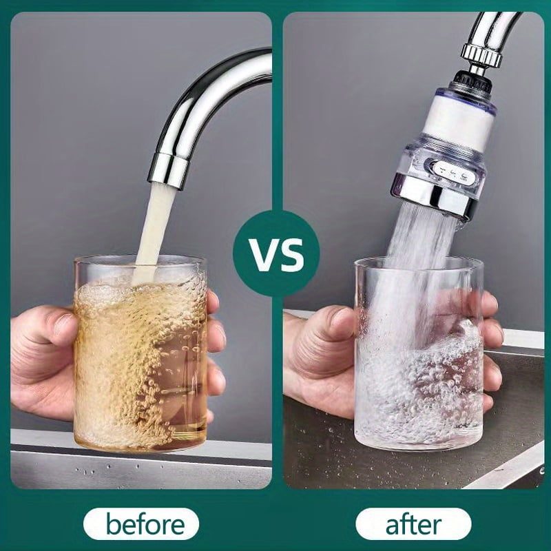 360° Rotating Faucet Spray Head, Kitchen Tap Aerator, Universal Faucet Extender with Filter, 3 Modes Rotatable Extension Faucet Filter Nozzle, Kitchen Tap Water Filter Bubbler