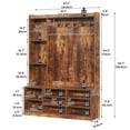 thumbnail image 3 of Brown Hall Tree with Storage Bench, 5-in-1 Entryway Bench with Coat Rack, Adjustable Shoe Storage, Hanging Hooks, Shoe Organizer for Entryway, White, 3 of 9