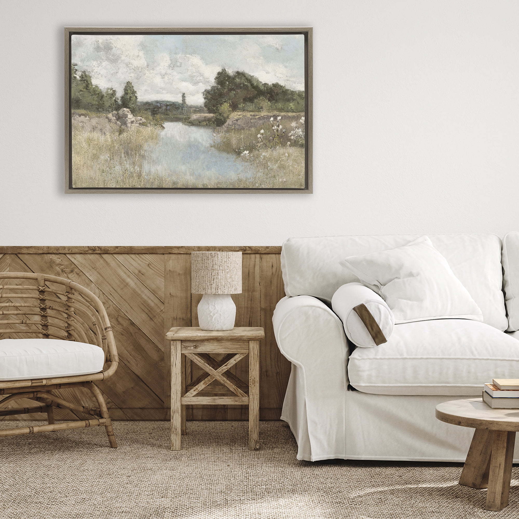 Stupell Industries Dawn At The Shore Brown Framed Floater Canvas Wall Art, design by Christy McKee